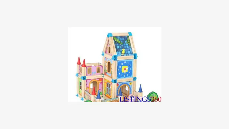 R350 Wooden Building Blocks Doll House