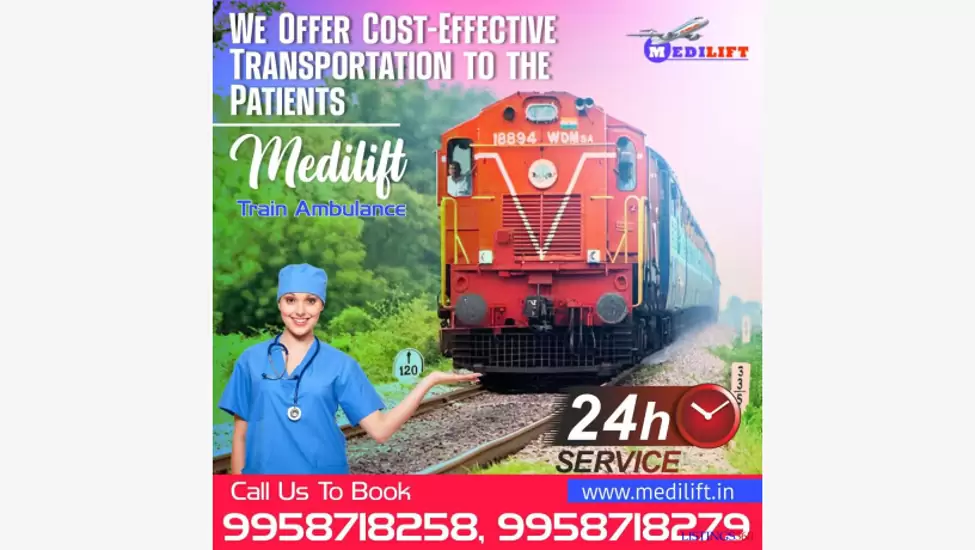 Medilift Train Ambulance Service in Mumbai with Well-Skilled Medical Crew