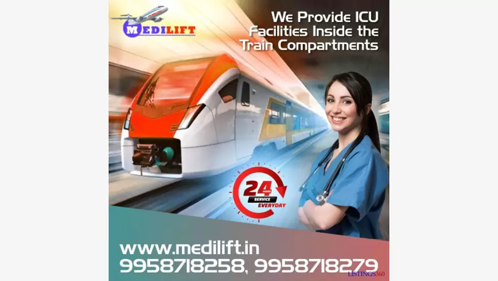 Medilift Train Ambulance Service in Jamshedpur with the Well-Specialist Medical Team