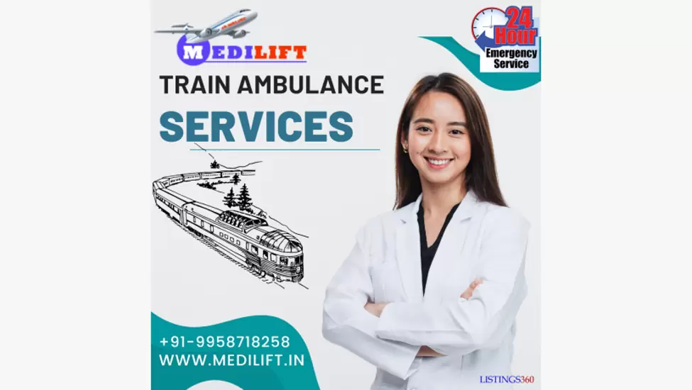 Medilift Train Ambulance Service in Ranchi with Modern Medical Equipment