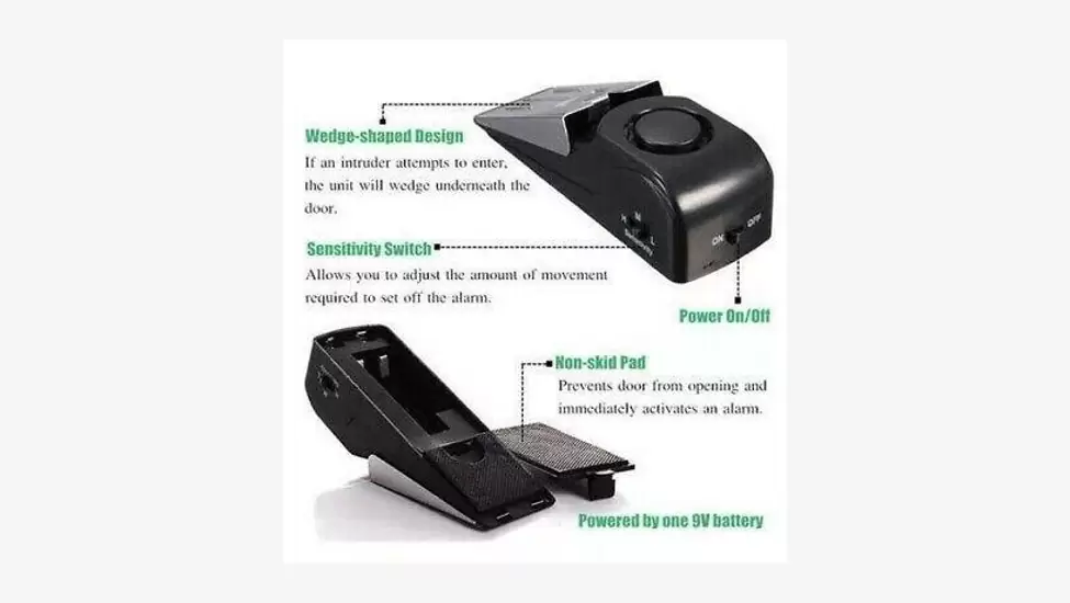 R150 New wireless vibration triggered alert security system door stop blocking alarm at r150 each