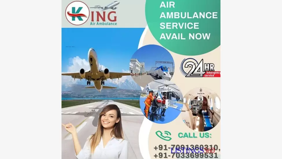 Select Top-Grade ICU Air Ambulance Service in Dibrugarh by King with Trained Medical Staff