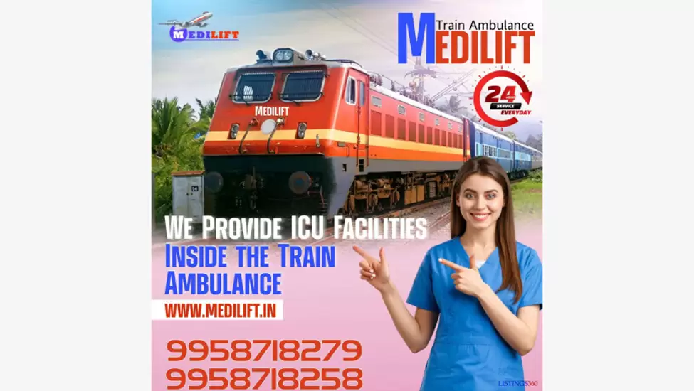 Medilift Train Ambulance in Patna with a Highly Professional Medical Crew