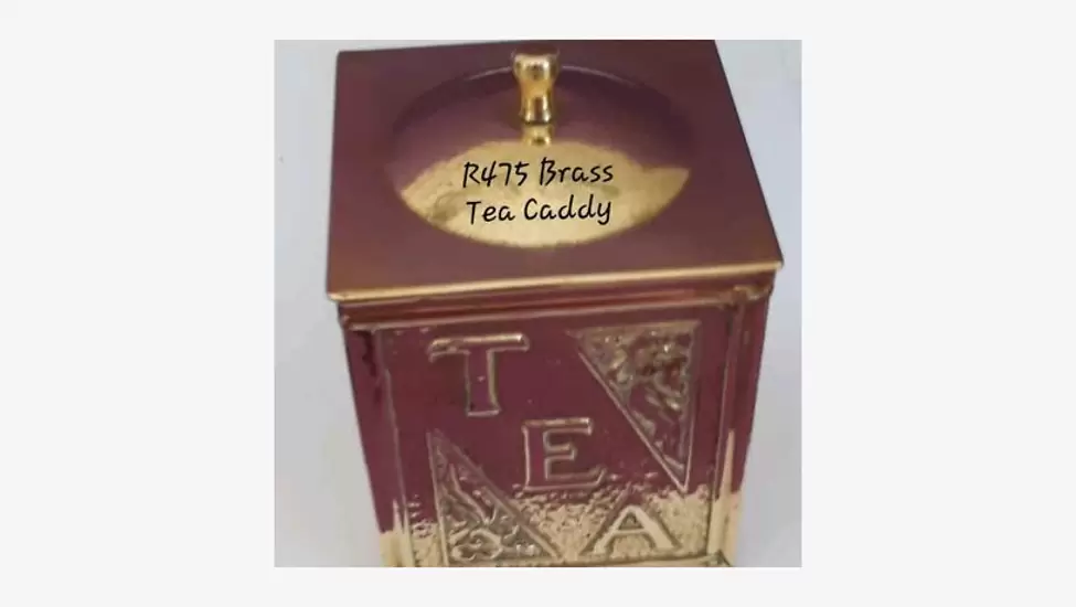 R475 R475 metal lined Brass Tea Caddy